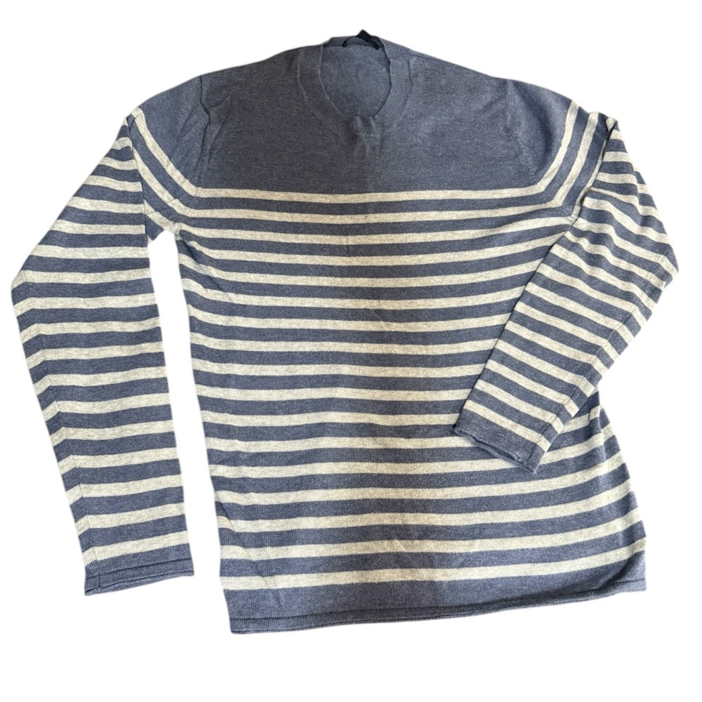 SCP Striped Gray and Cream Crewneck Sweater